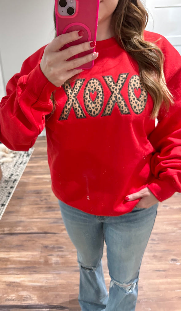 XOXO Applique Sweatshirt-ADULT