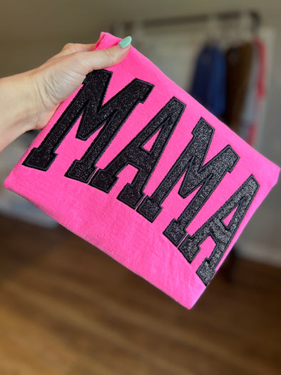 Mama Glitter Applique Tee