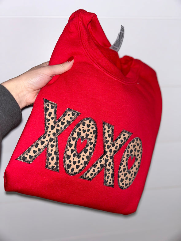 XOXO Applique Sweatshirt-ADULT