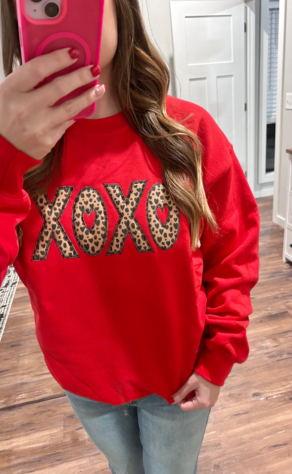 XOXO Applique Sweatshirt-ADULT