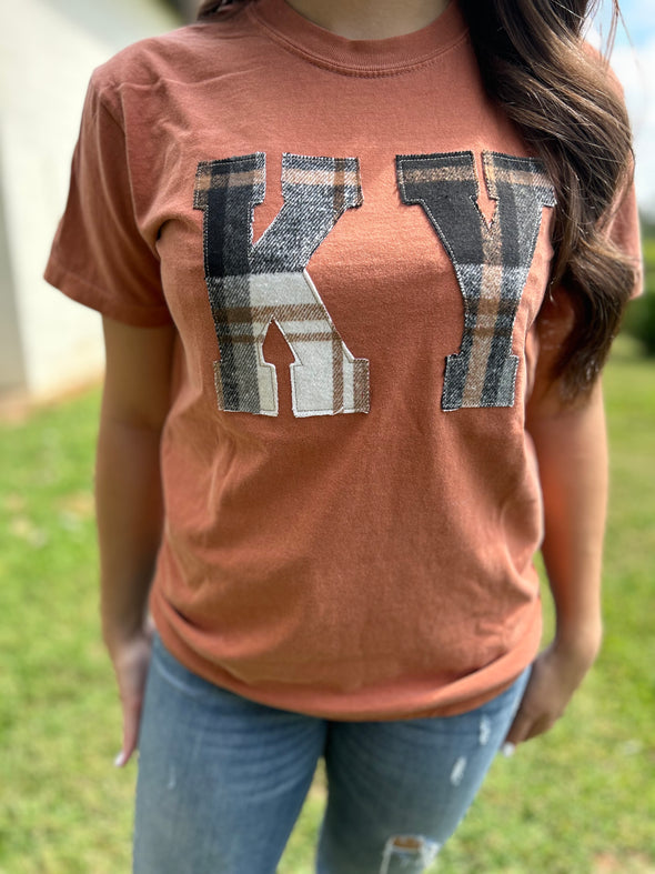 Fall Plaid KY Tee