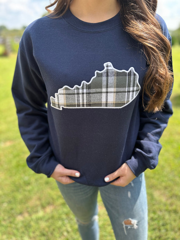 Navy Plaid Kentucky Sweatshirt