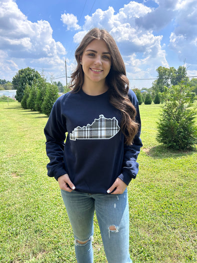 Navy Plaid Kentucky Sweatshirt