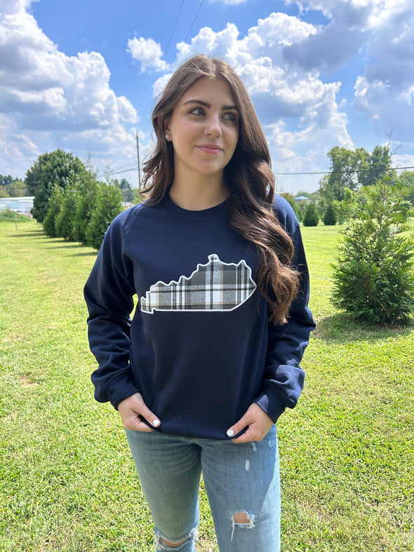 Navy Plaid Kentucky Sweatshirt